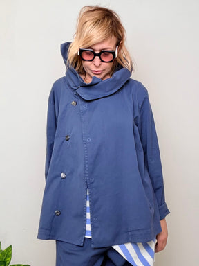 Giacca Oversize in Cotone con Collo Ampio