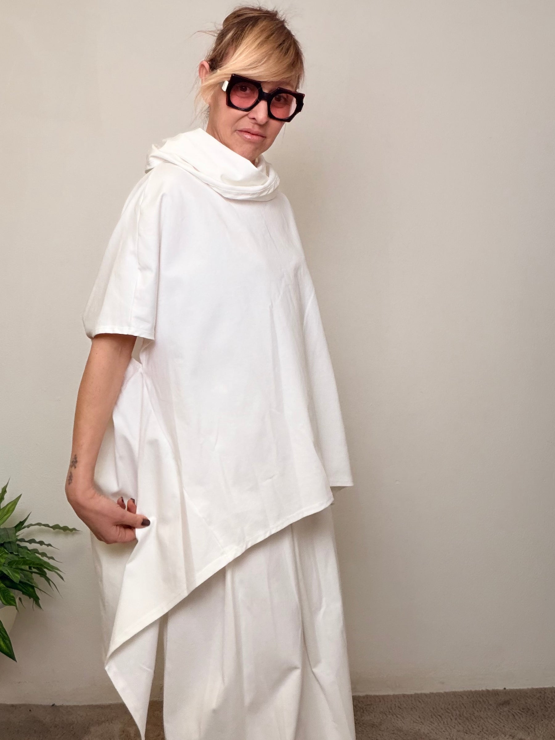 Casacca Over Punto Milano con Collo Alto