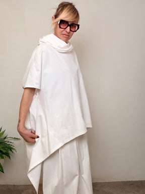 Casacca Over Punto Milano con Collo Alto