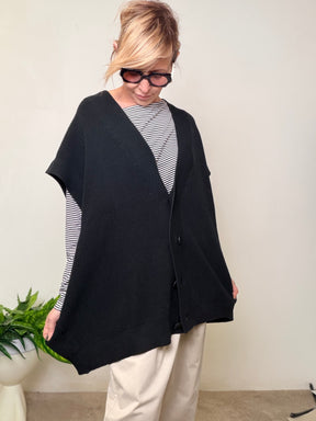 Cardigan Oversize in Maglia a Coste